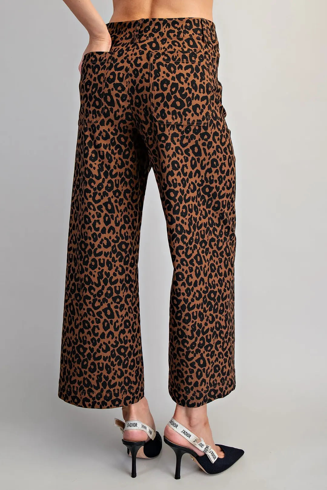 Leopard Printed Straight Leg Pants