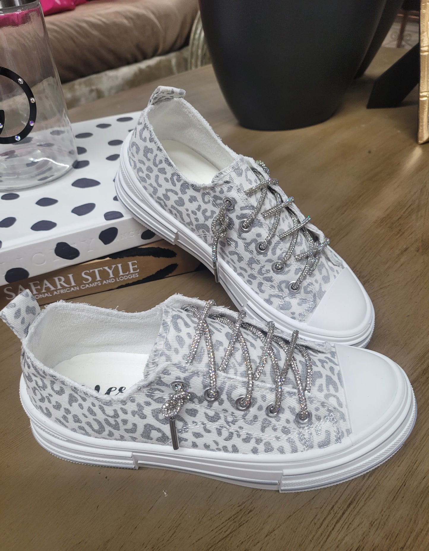 White Silver Leopard Sneaker