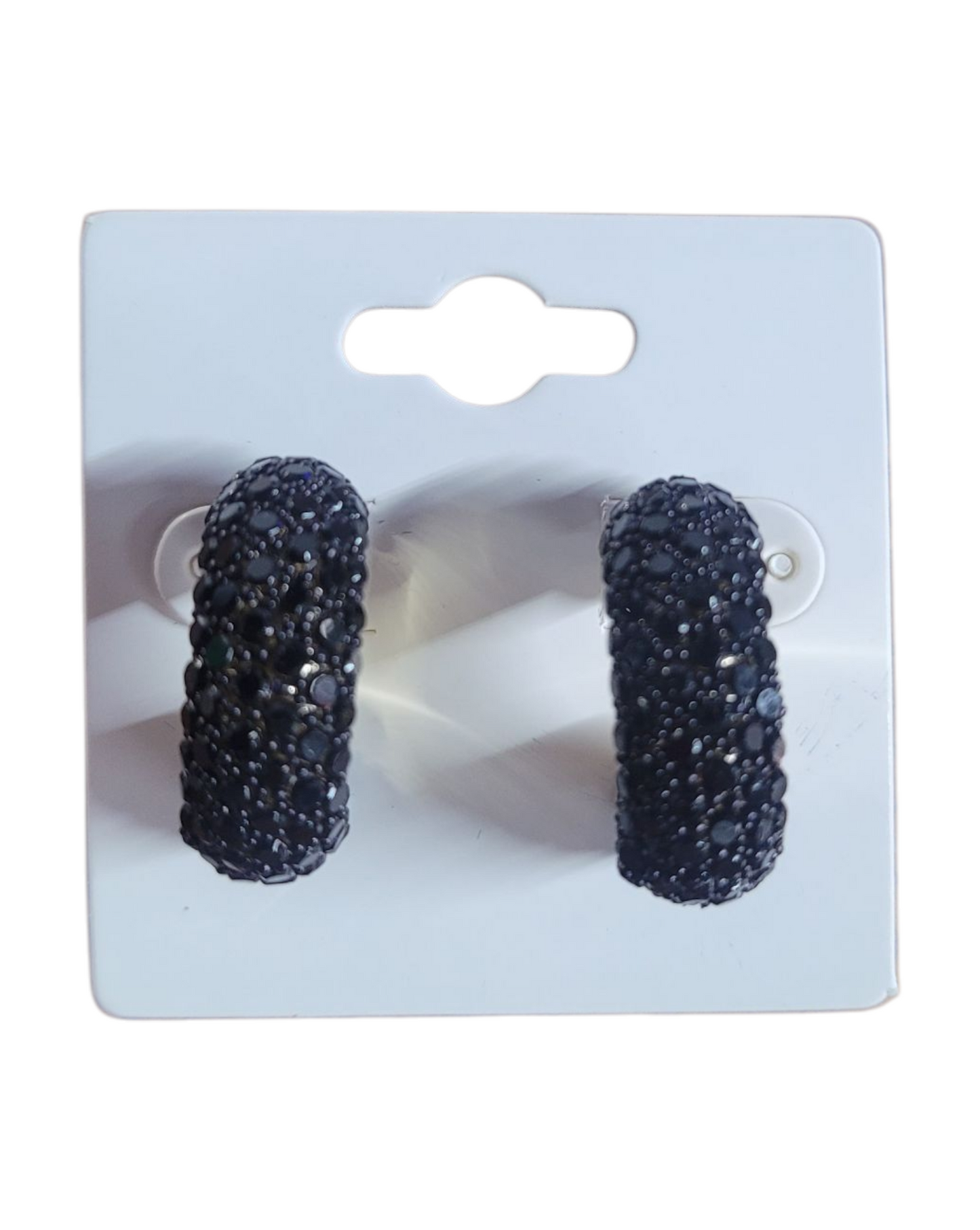 Black Rhinestone Hoops