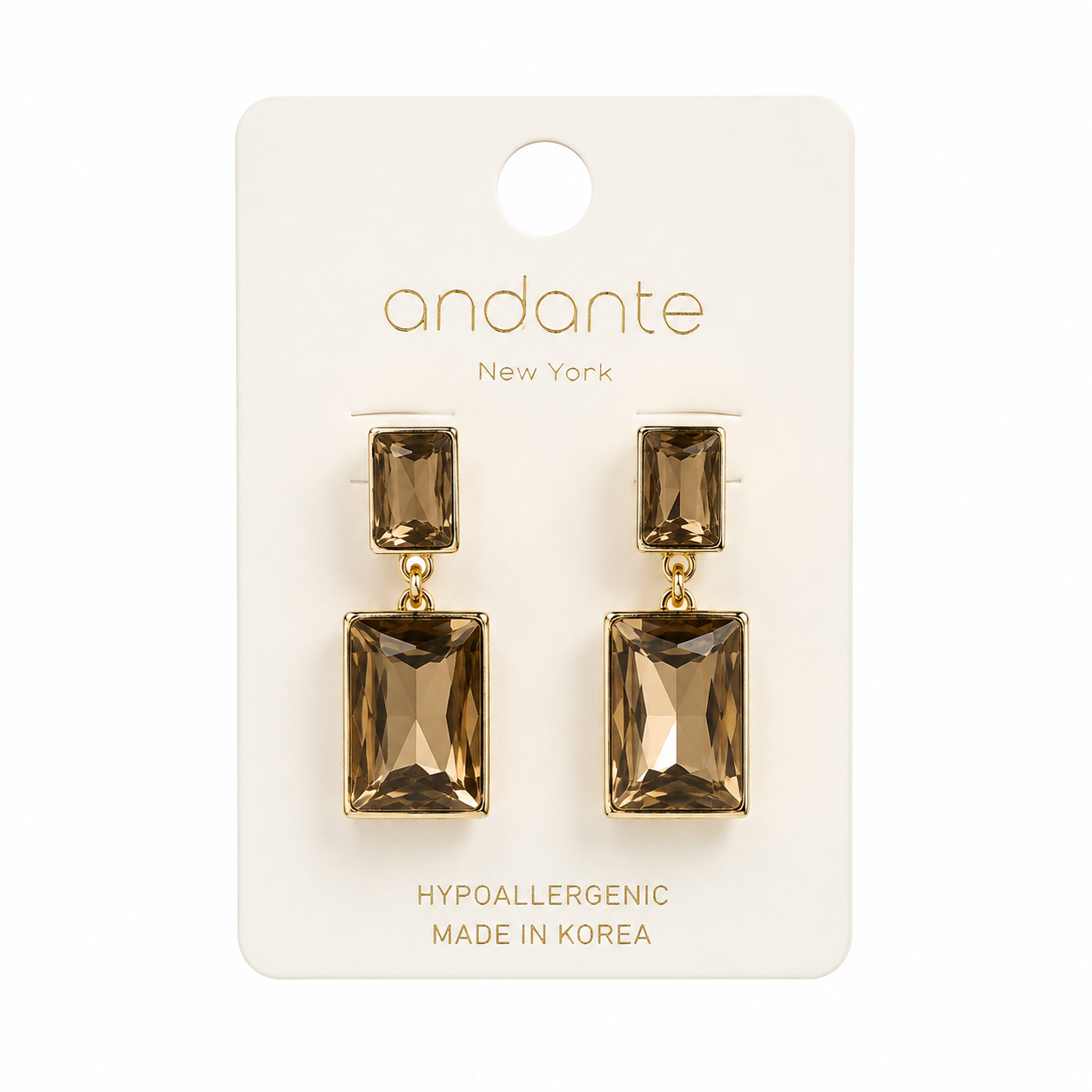 Smoky Crystal Drop Earrings