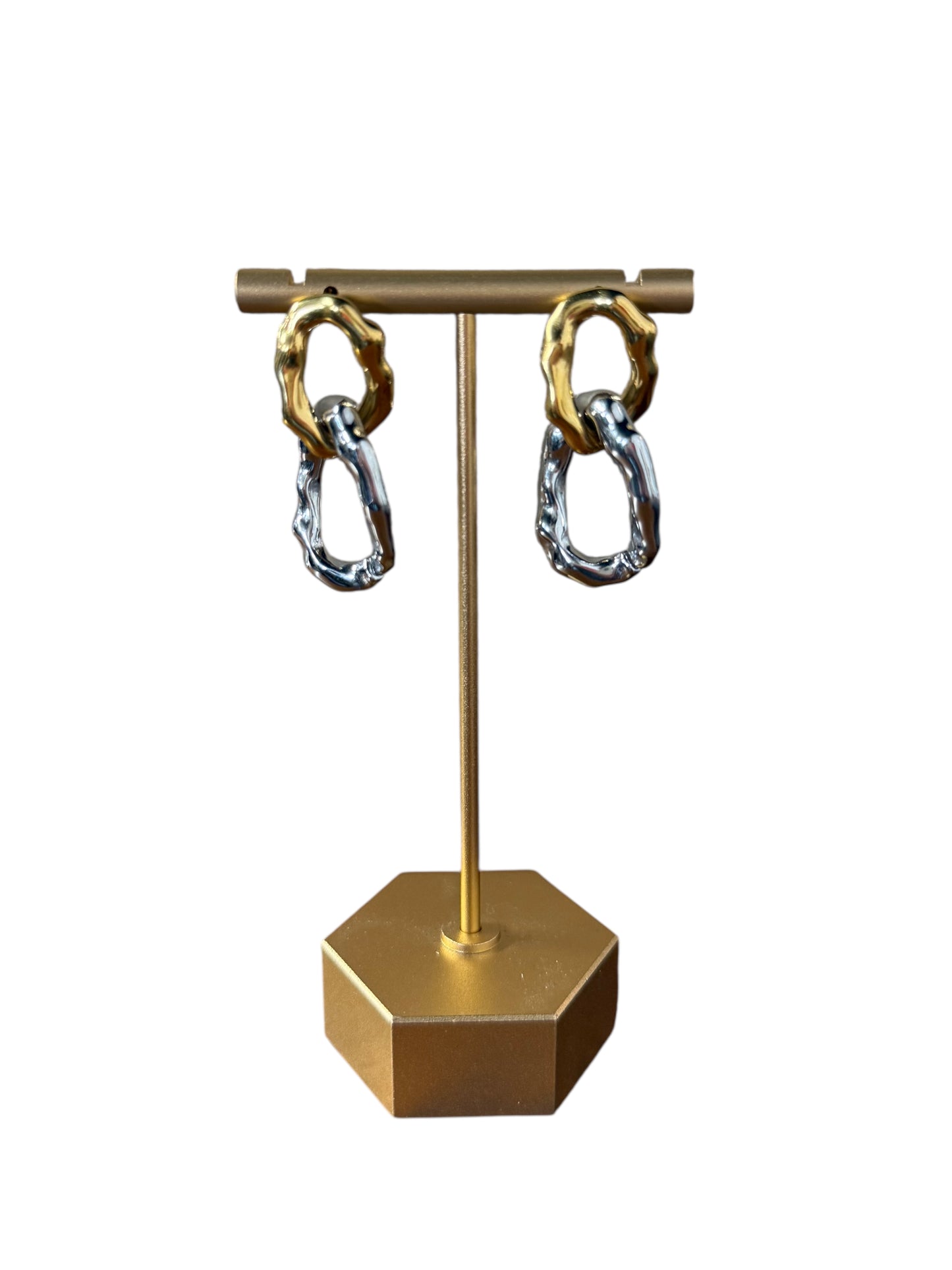 Gold and Silver Chain Earrings