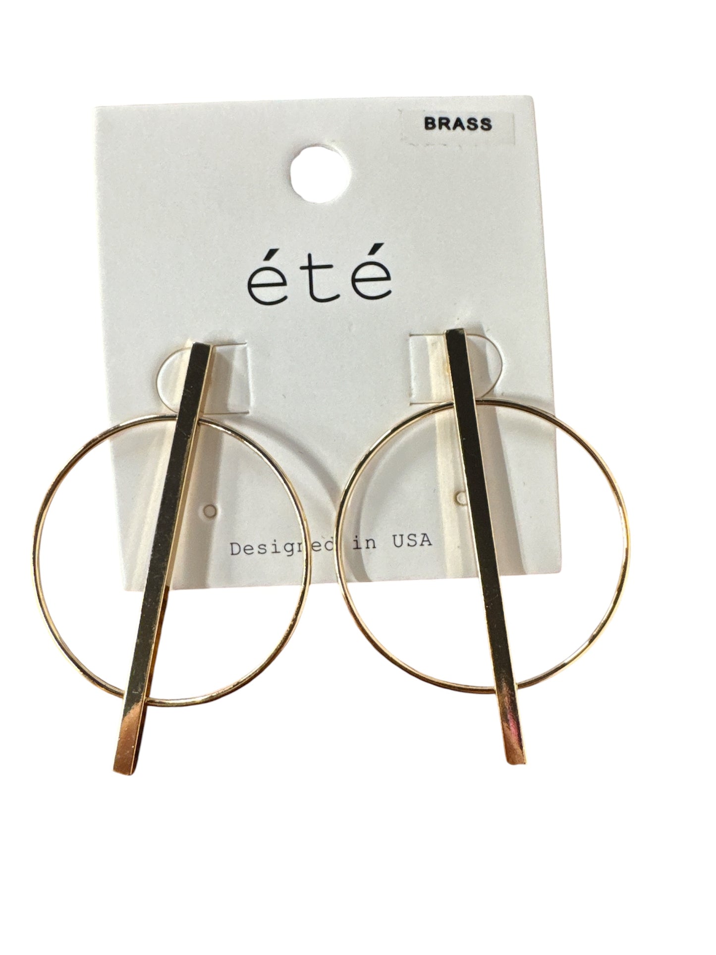 Circle with Gold Bar Earrings