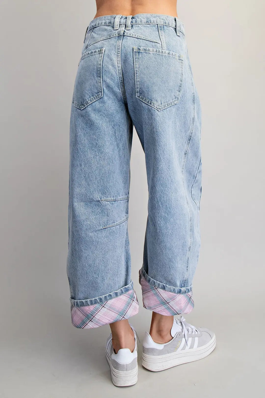 Floral Patch Plaid Jeans