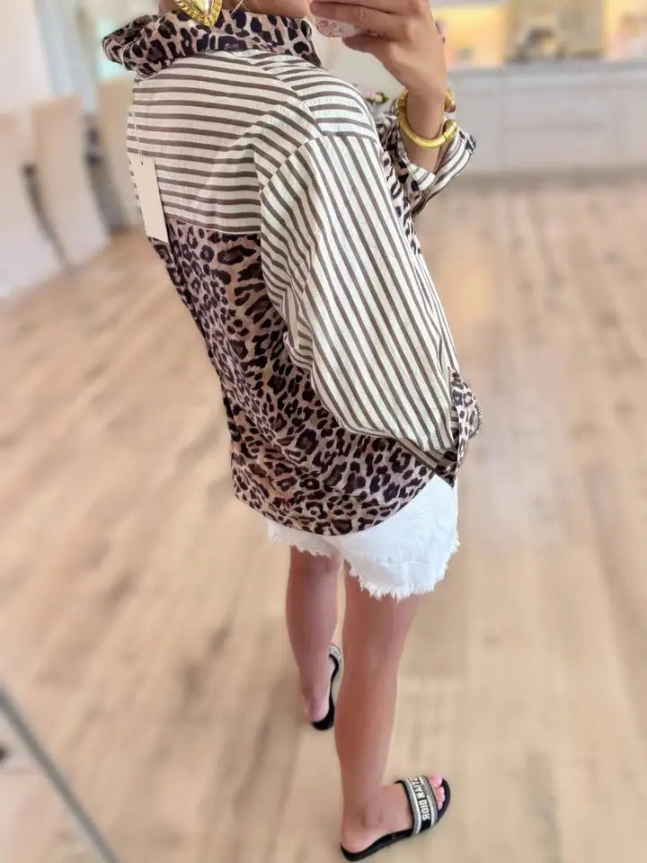 Leopard Striped Top