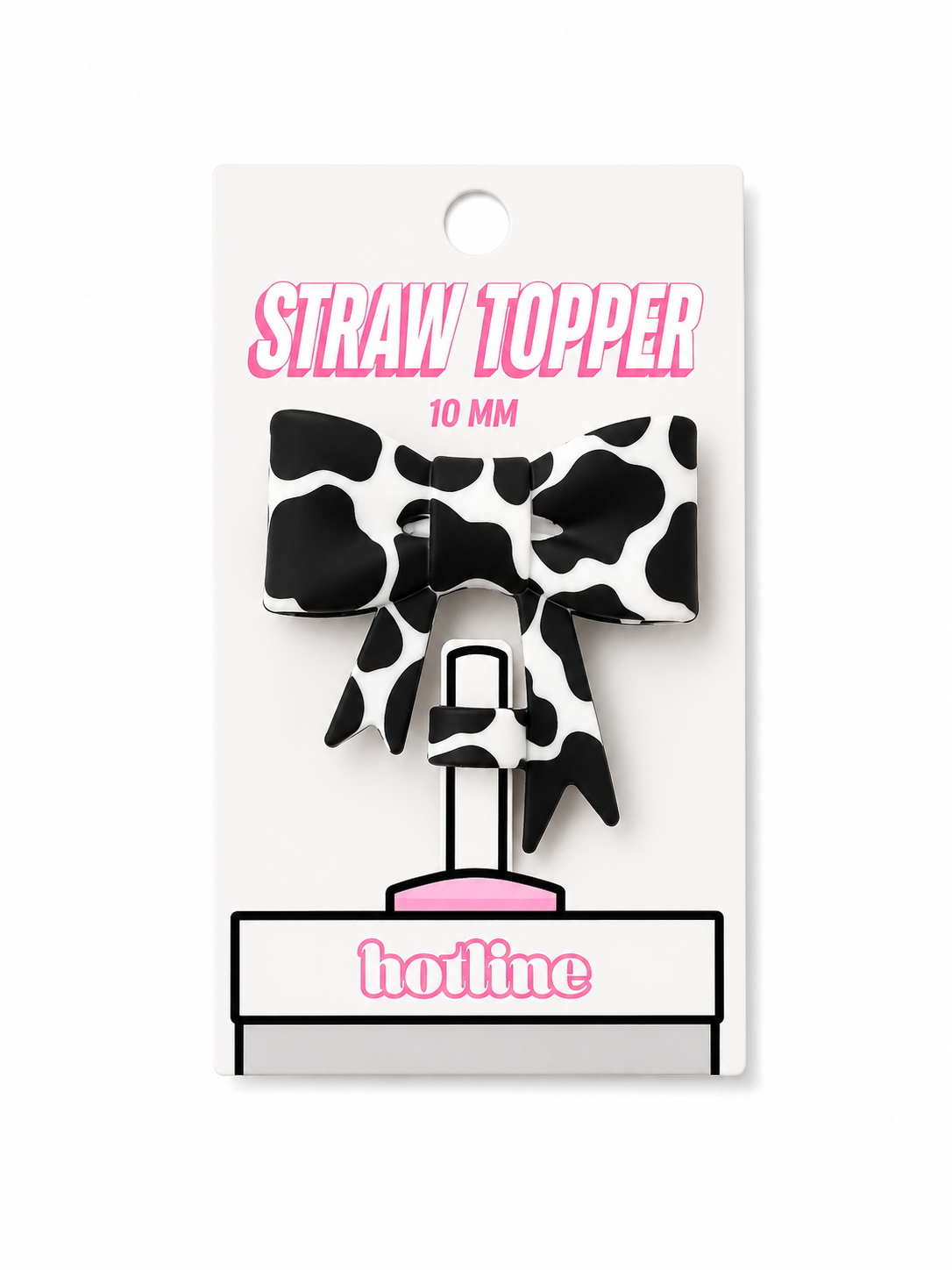 Cow Print Straw Topper