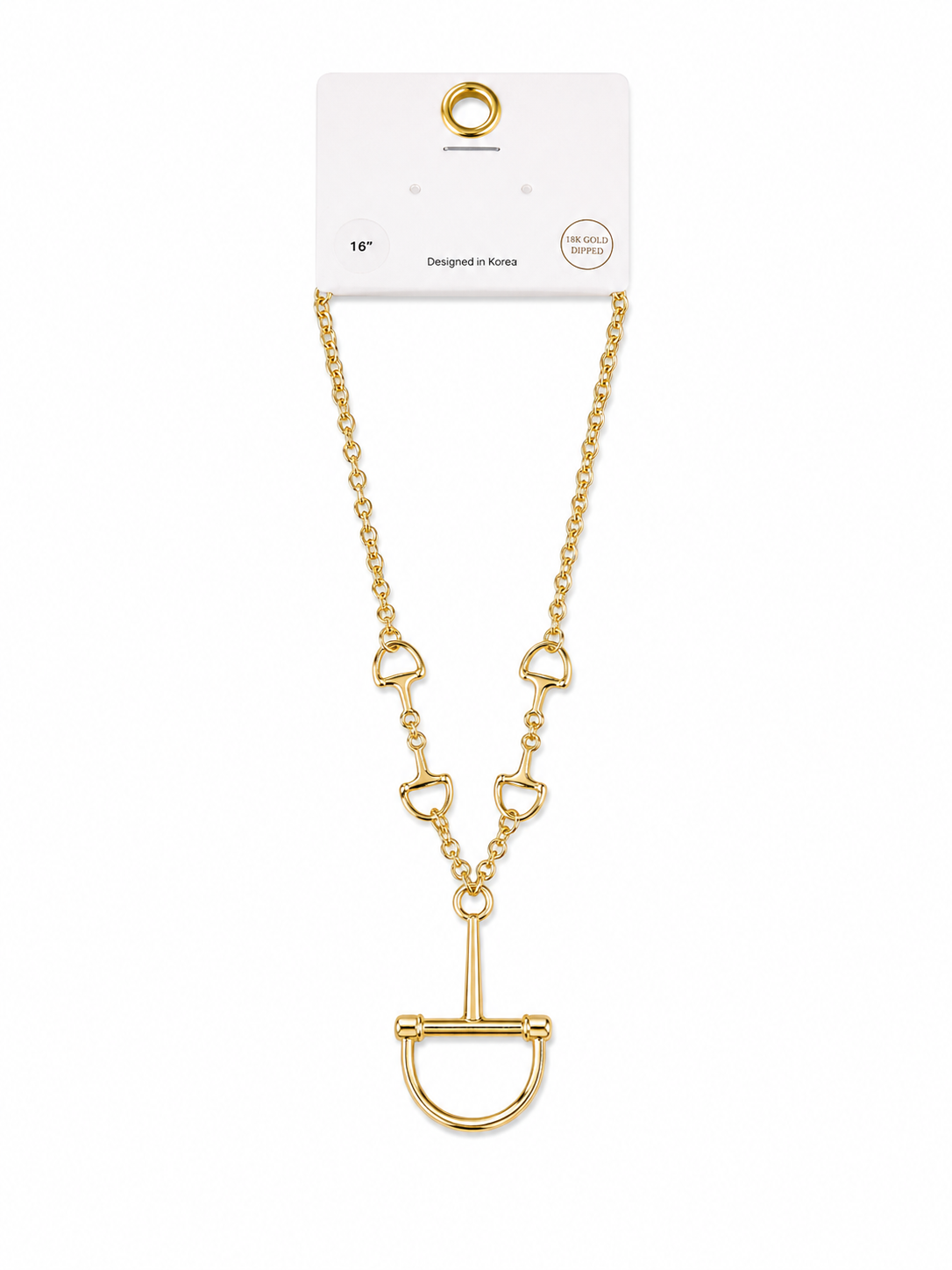 Gold Horse Bit Necklace