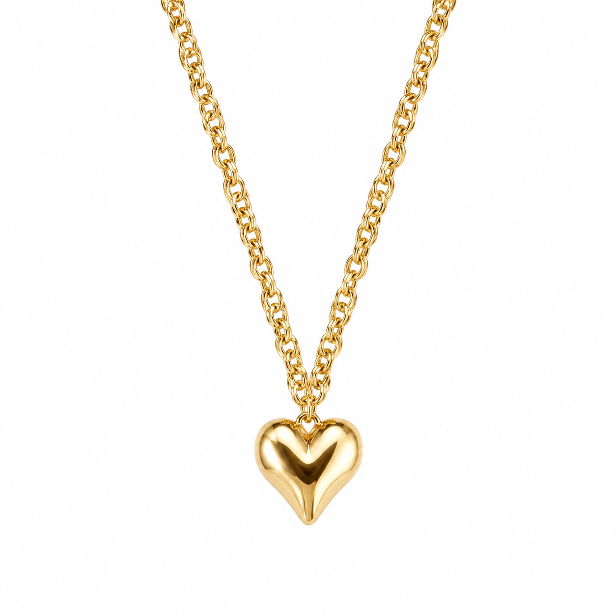 Gold Chunky Heart Necklace