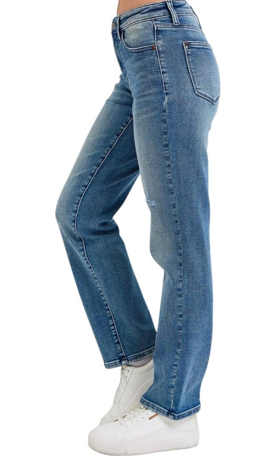 Judy Blue Mid Rise Distressed Relaxed Fit