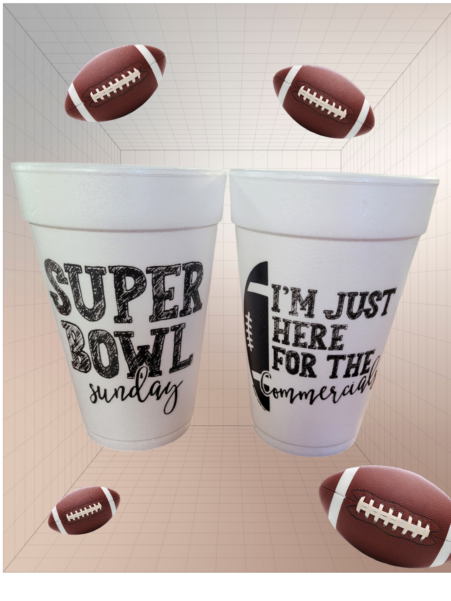 Super Bowl 16 oz Styrofoam Cup