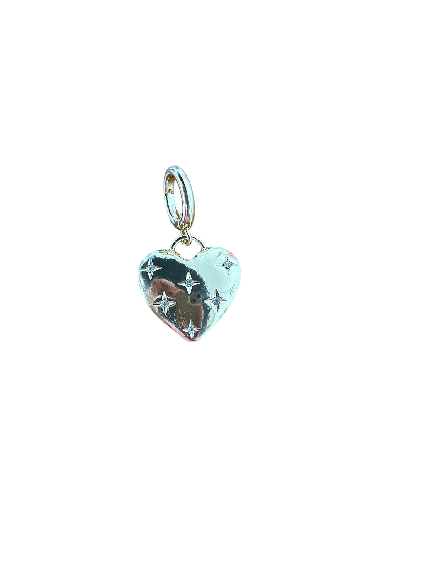 Gold Rhinestone Heart Charm