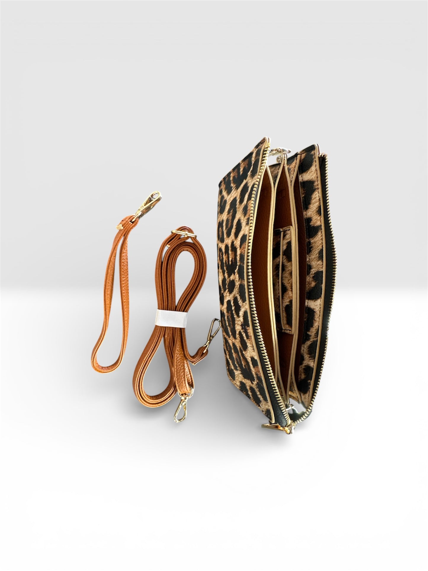 Leopard Crossbody/Wristlet Purse