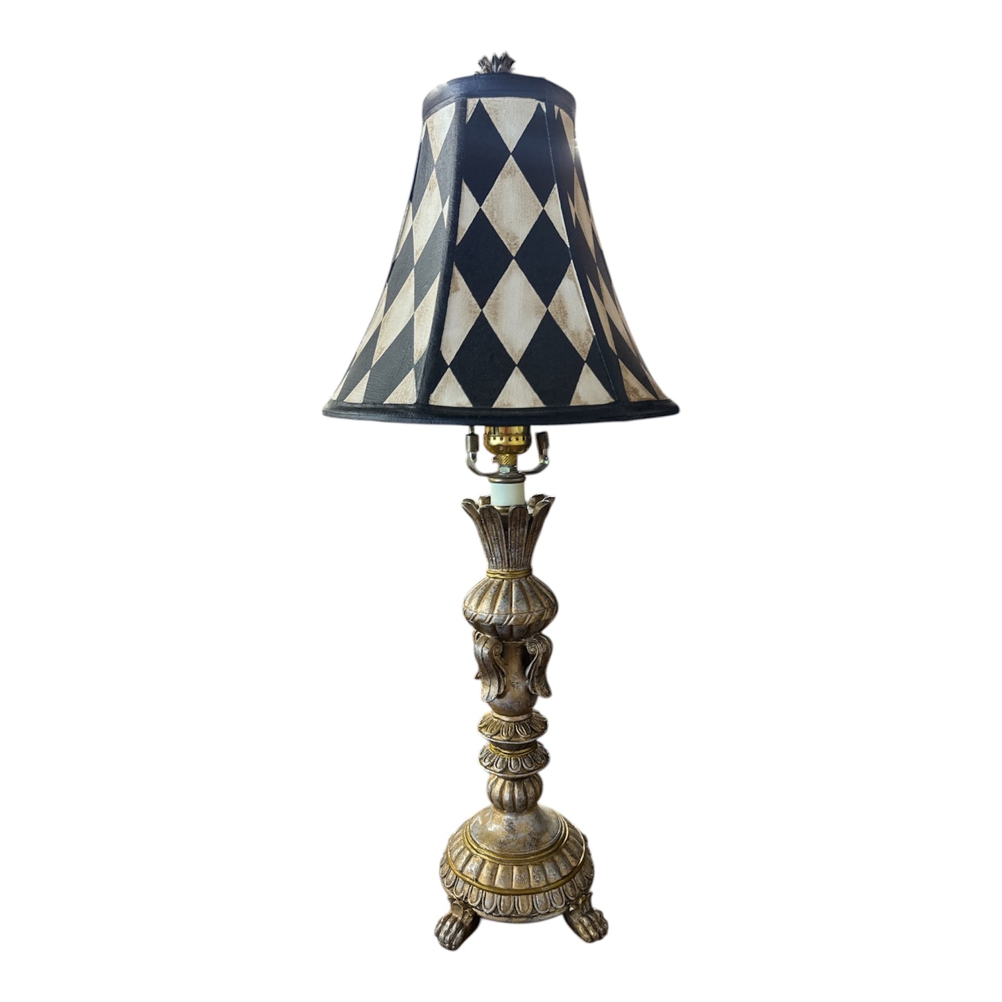 Harlequin Black and White Antiqued Lamp