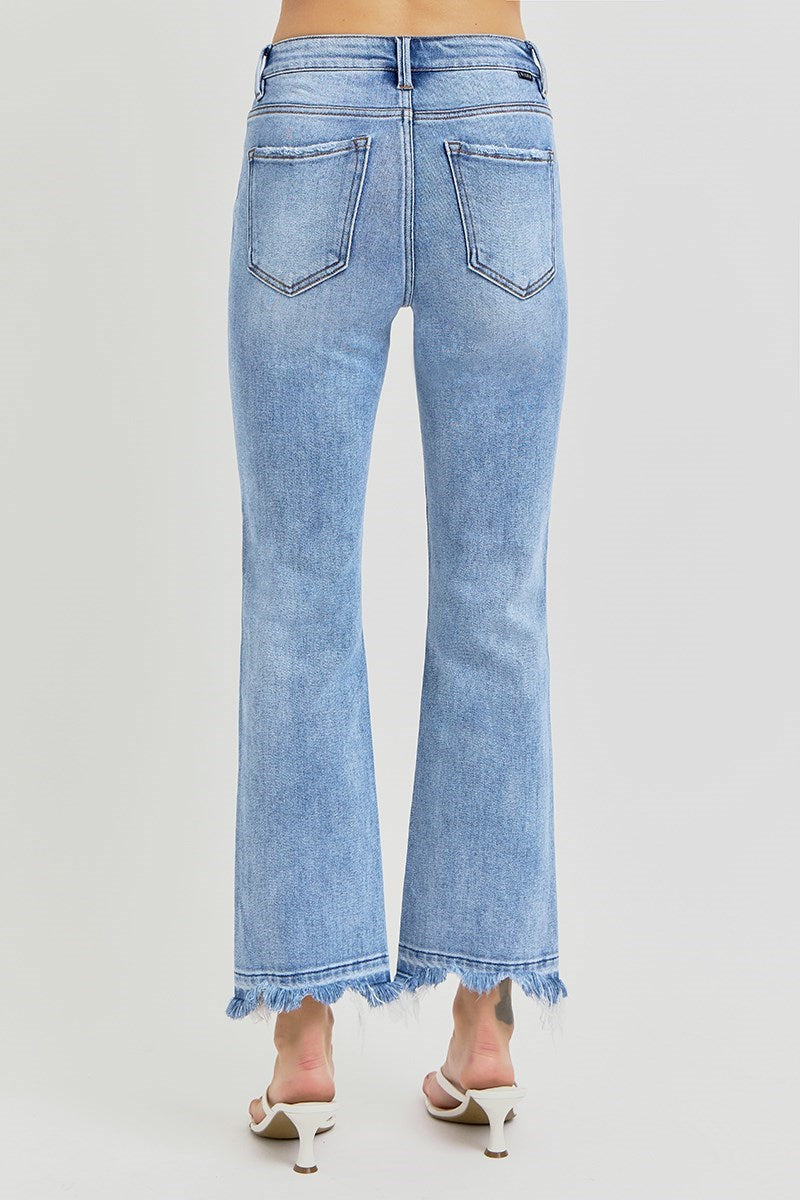 Risen HR Crop Straight Slim Jeans