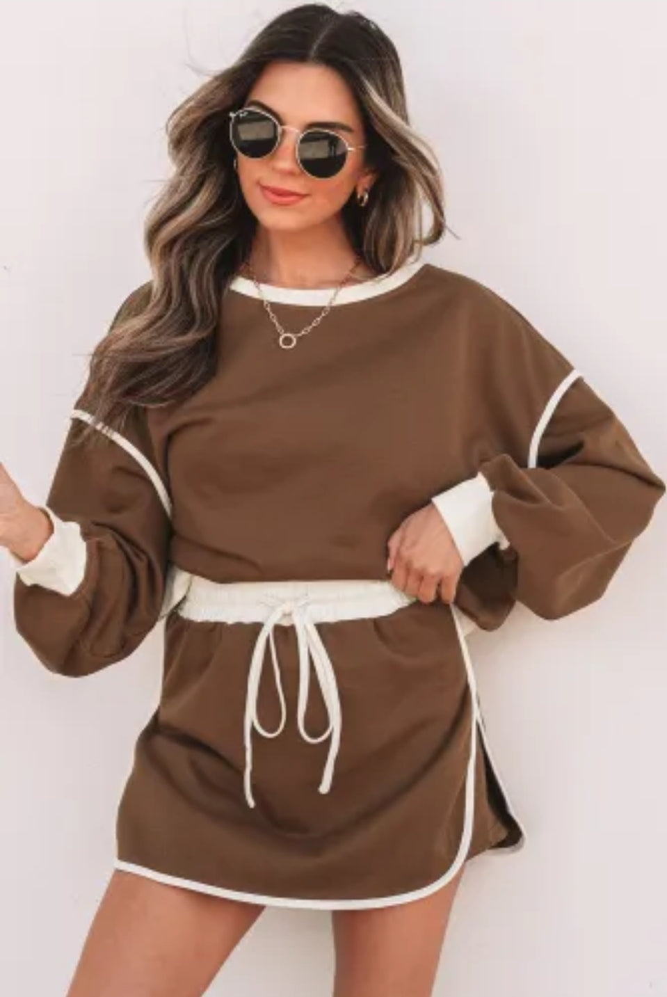 Brown Top & Skort Set