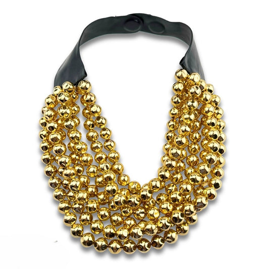 Multi-strand Gold Magnetic Pearl Necklace