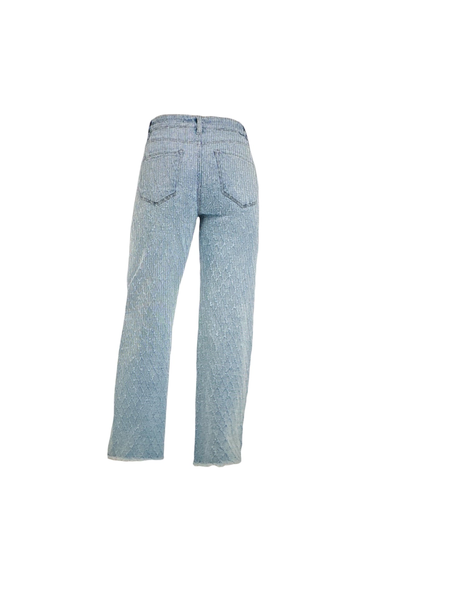 TC High Rise Ankle Straight Textured Jeans