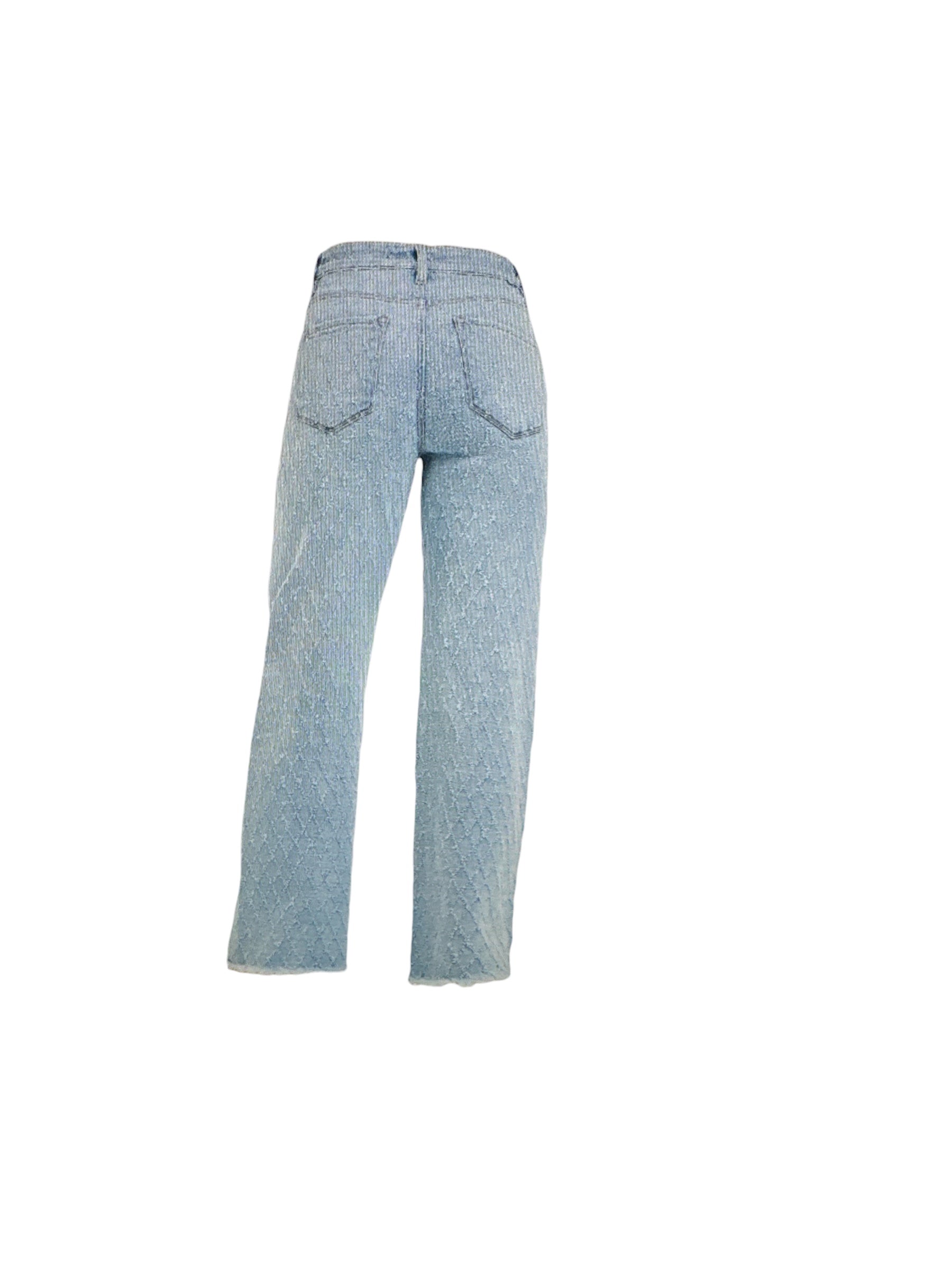 TC High Rise Ankle Straight Textured Jeans