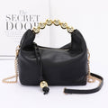 Faux Leather Ball Handle Bag