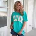 Stripe Adult Cream Sickle Sky/Island Green Tee