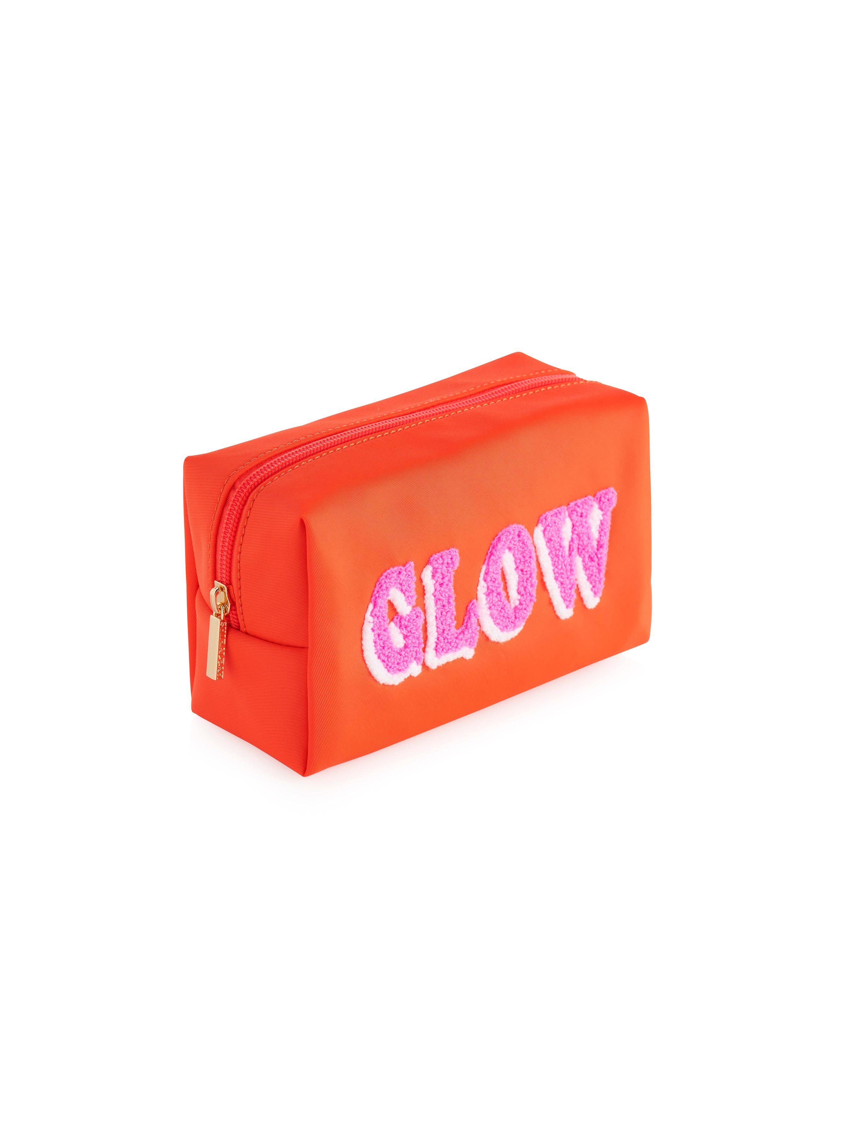 "GLOW" SMALL ZIP POUCH, TOMATO