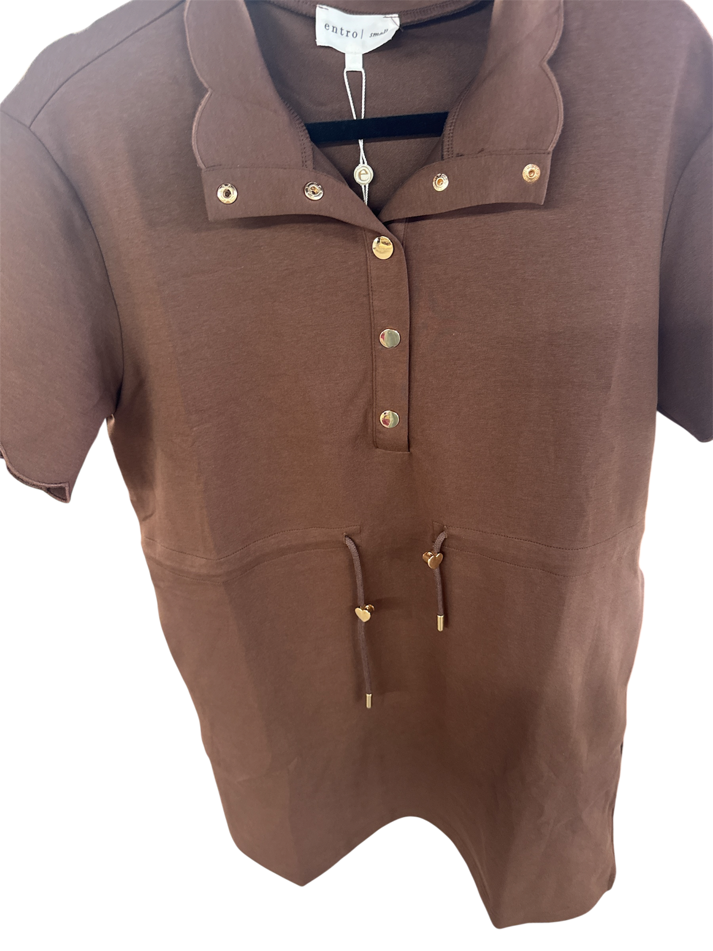 Scallop V-Neck Dress