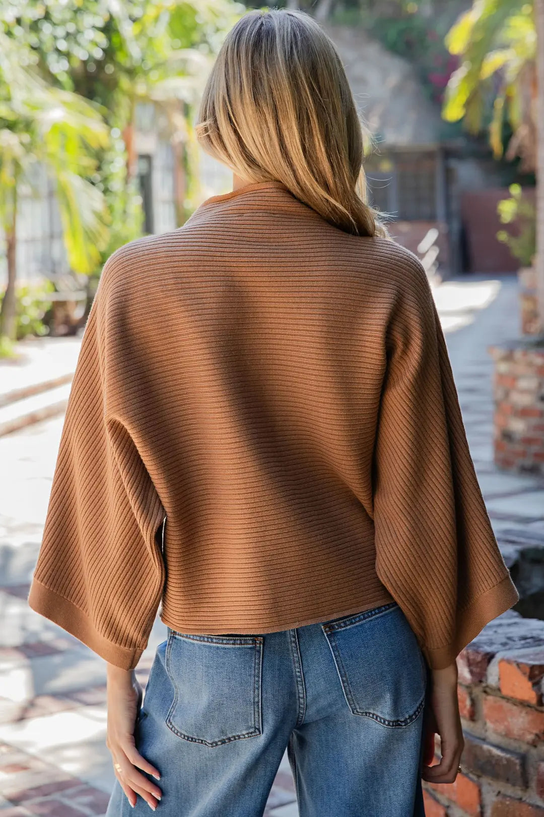 Coco Mock Neck Ribbed Knit Sweater