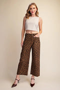 Leopard Colette Cropped Rhinestone Pants