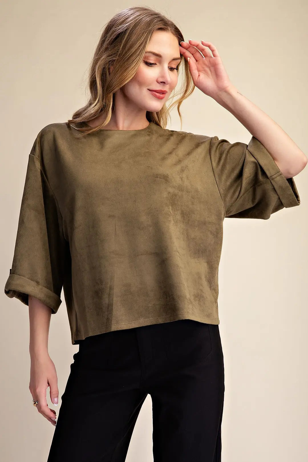 Wide Sleeve Cuffs Pullover Top
