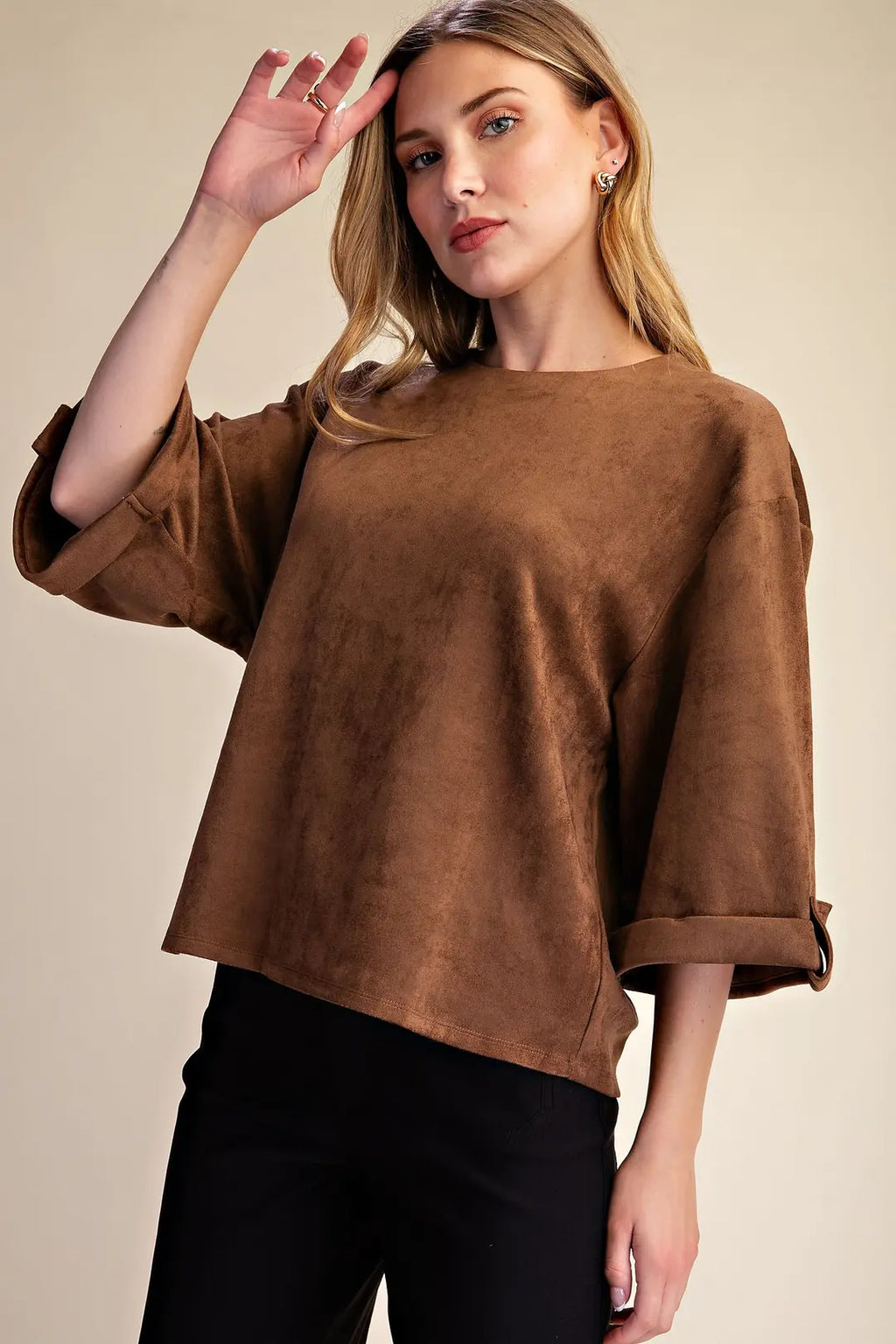 Wide Sleeve Cuffs Pullover Top