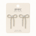 Silver Bling Bow Earrings