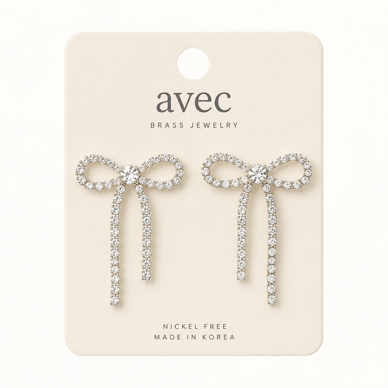 Silver Bling Bow Earrings