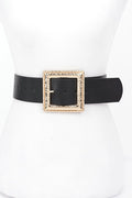 Black Gold Hammered Square Belt