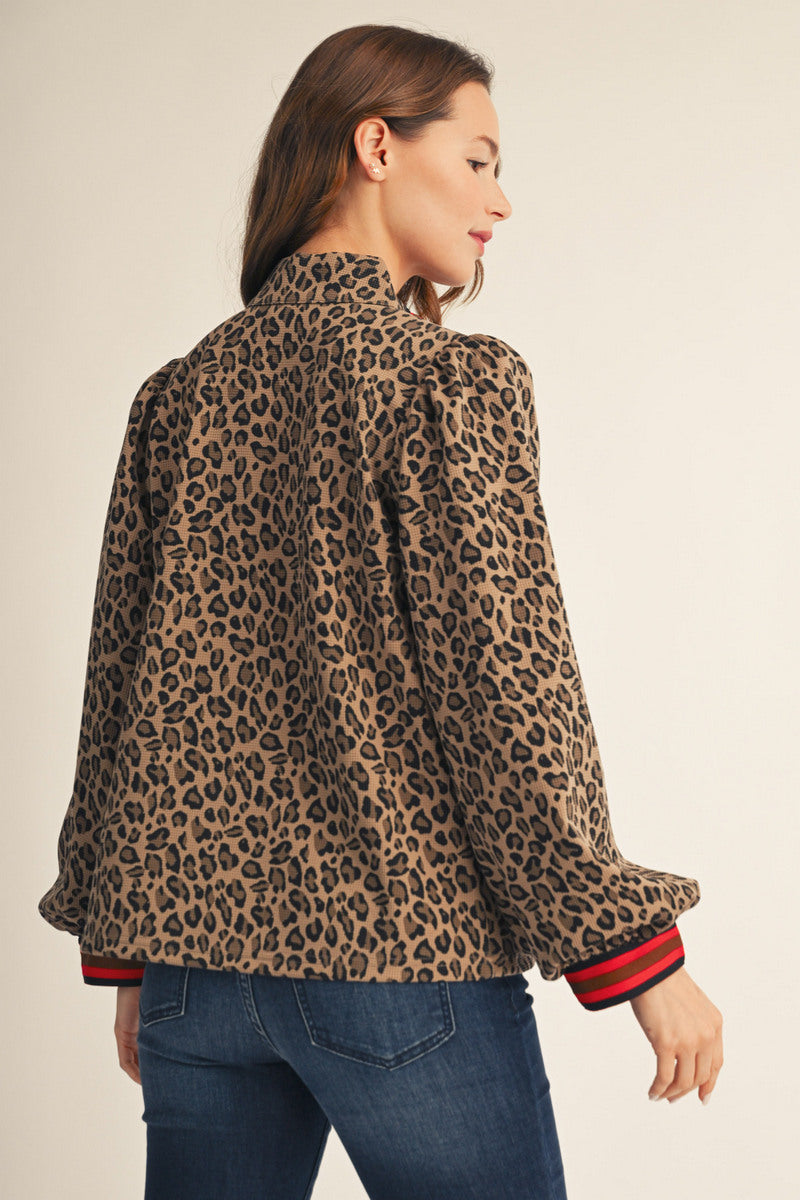 Long Sleeve Leopard Print Top