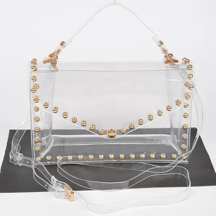 Round Stud Clear Purse
