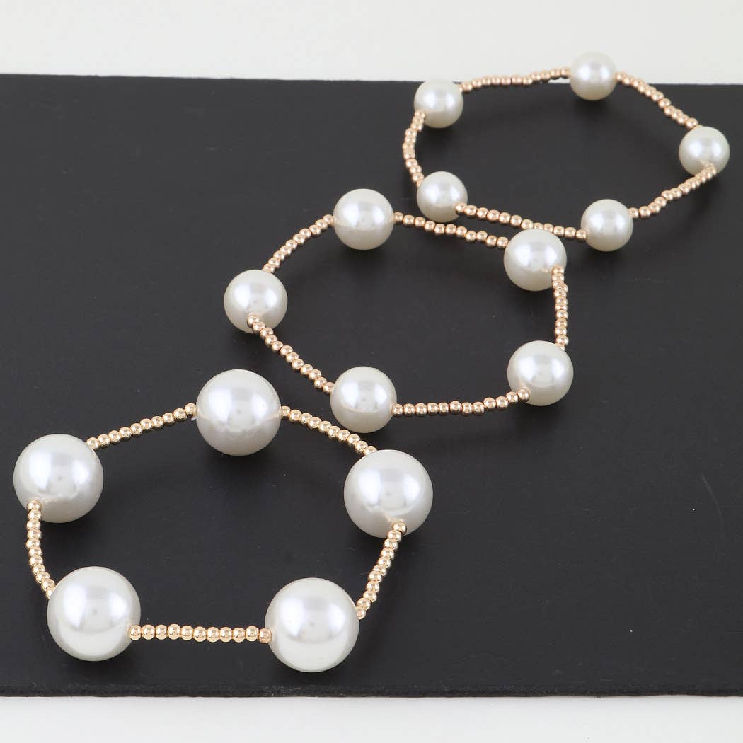 Triple Pearl Beaded Bracelet