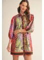 Leopard Floral Dress Multi Color