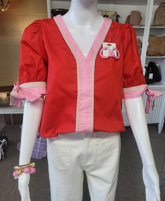 Red Top w/Pink Stripe