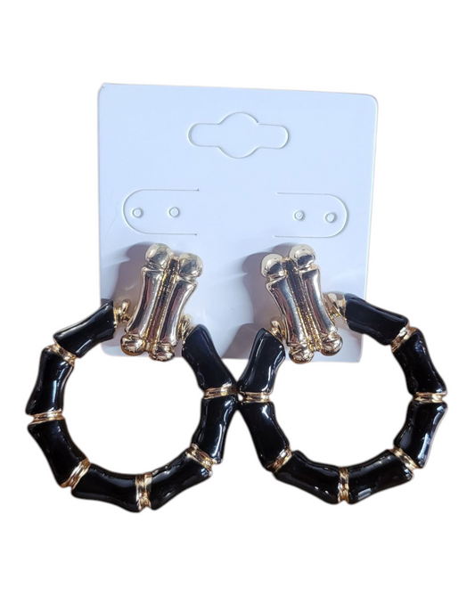 Black Enamel Earrings