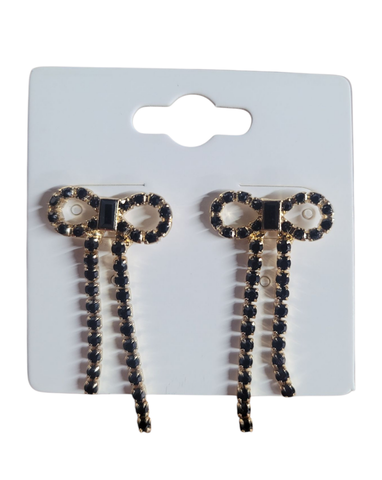 Black Bow Dangle Earrings