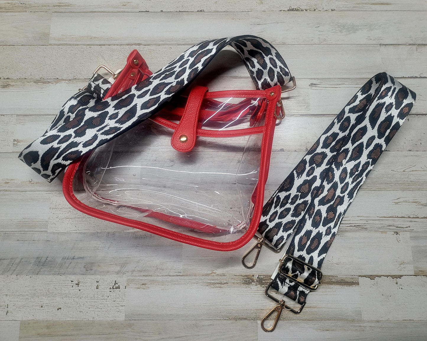 White Leopard Purse Strap