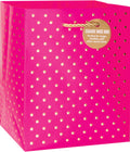 Magenta-Gold Swiss Dots Small Tote Bag