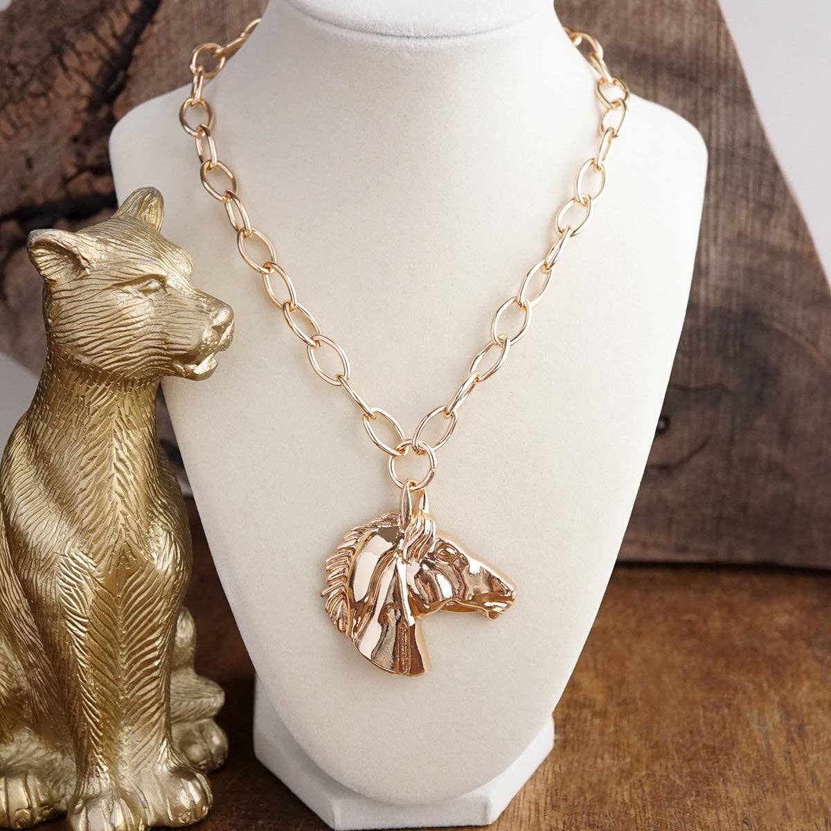 Sculpted Horse Pendant Necklace