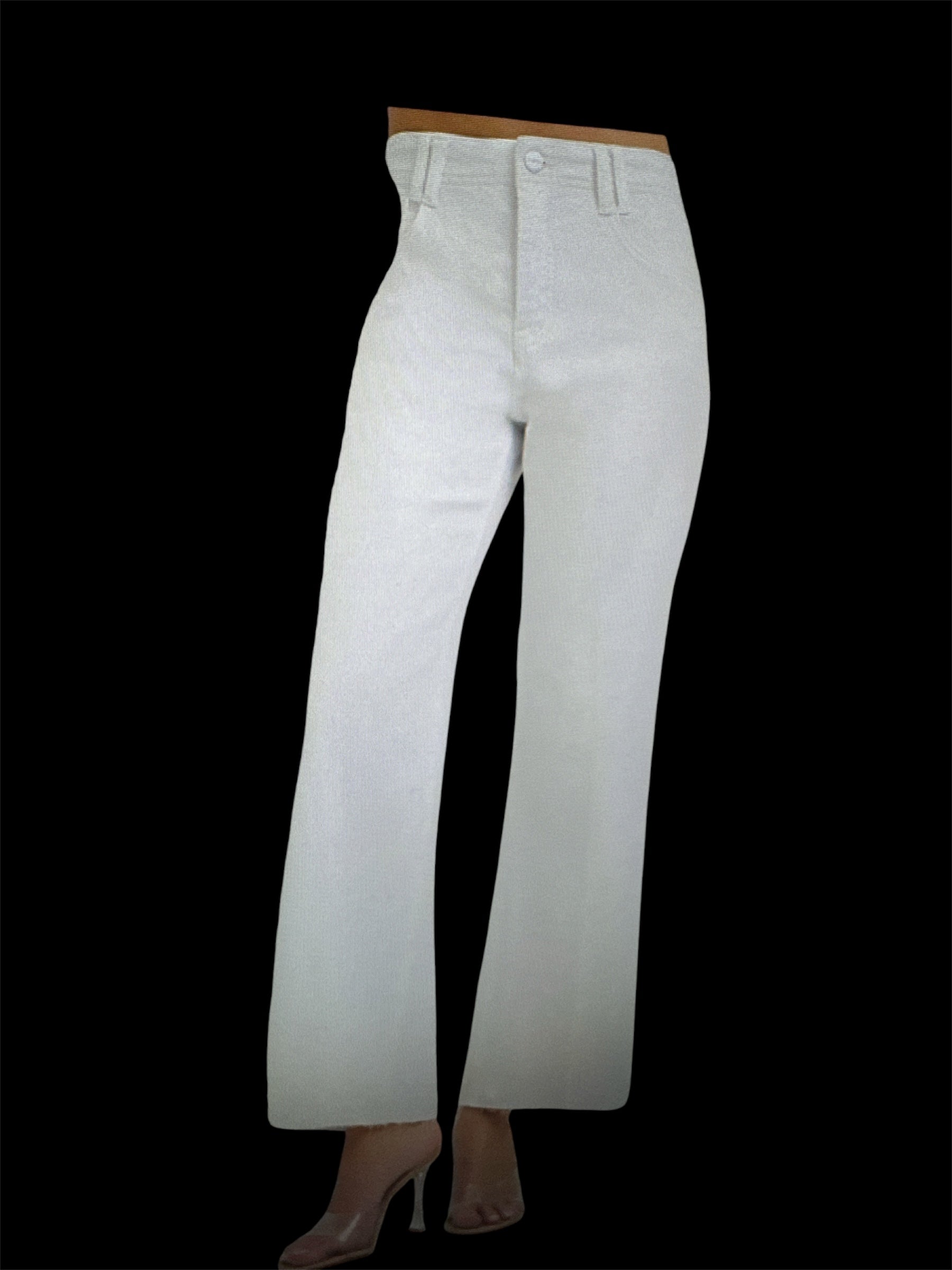 TC High Rise Ankle Wide Pants - White