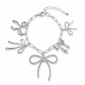 Silver Bow Charm Bracelet