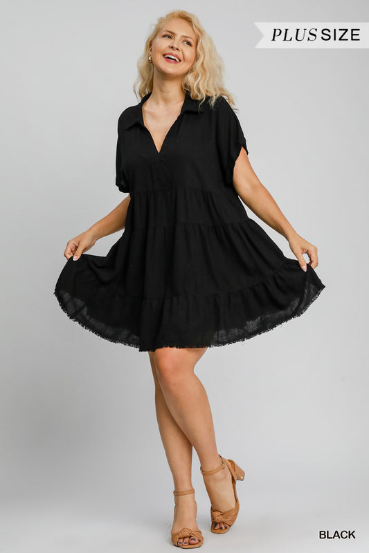 PS-Black Tiered Dress