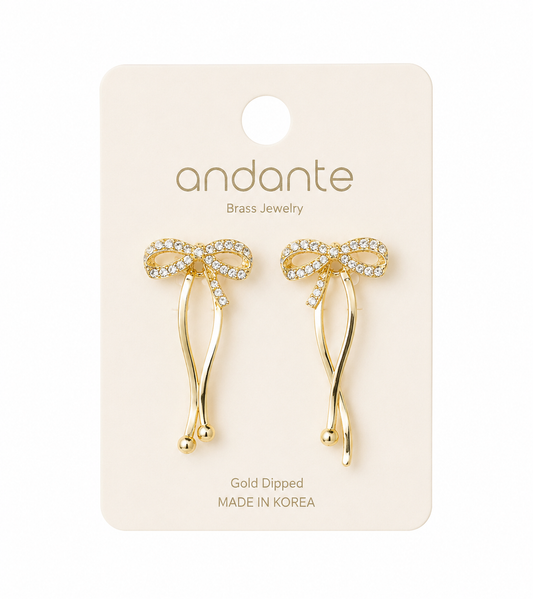 Golden Grace Bow Earrings