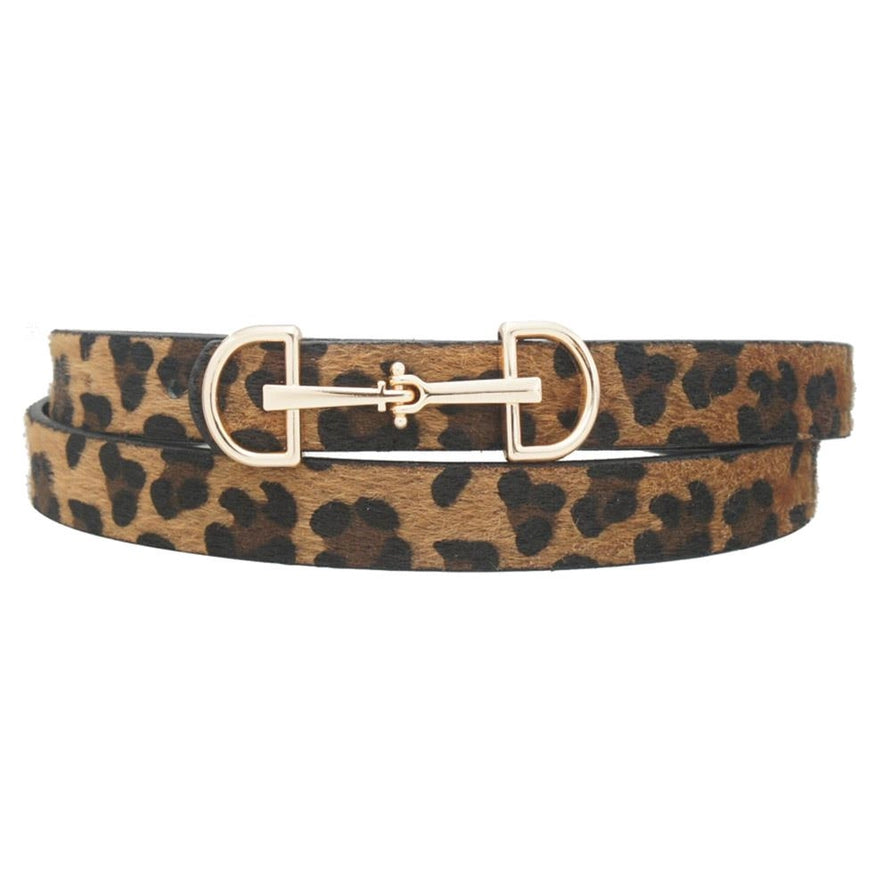 Leopard Lux D Horse Bit Buckle Belt