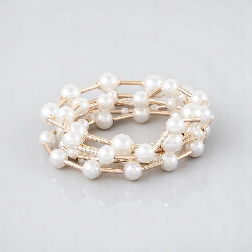 Multi Pearl Wire Bracelet