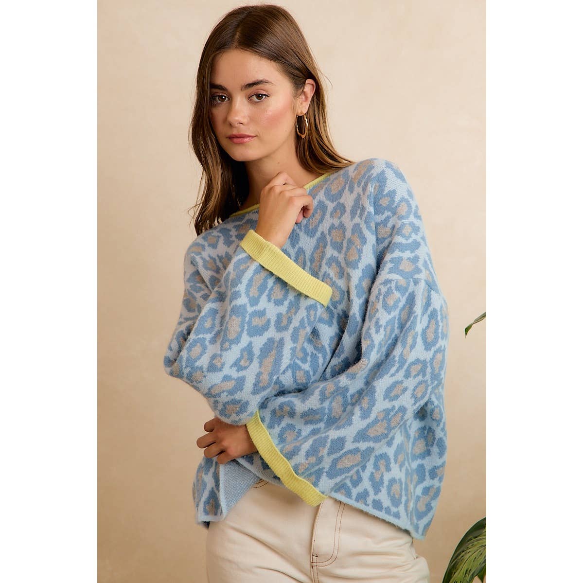 Blue Leopard Sweater