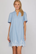 Short Sleeve Woven Mini Dress